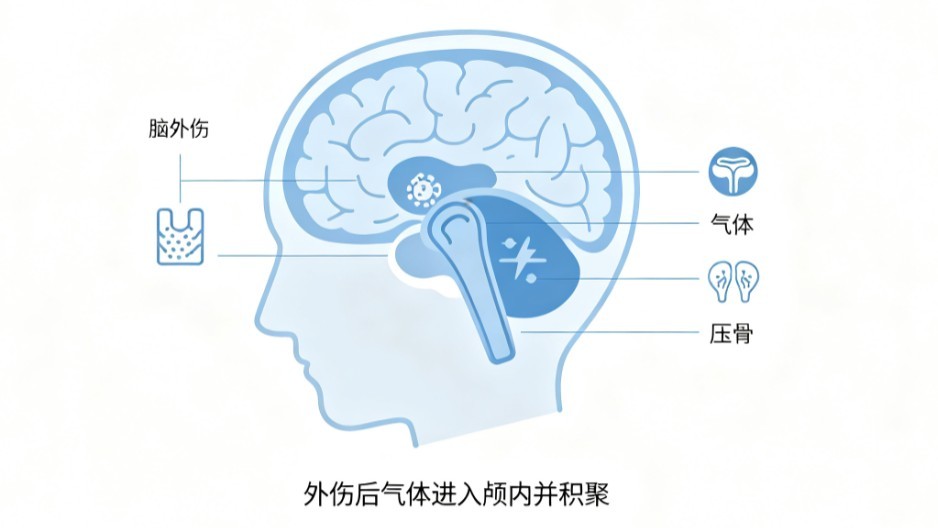 外伤后颅内积气
